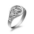 White Gold Cancer Satin DC Band Ladies Zodiac Ring
