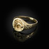 Yellow Gold Aries Satin DC Band Ladies Zodiac Ring