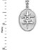 White Gold Chinese "Lucky" Symbol Pendant Necklace