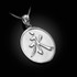 White Gold Chinese "Eternity" Symbol Pendant Necklace