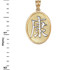 Two-Tone Gold Chinese "Health" Symbol Pendant Necklace