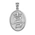 White Gold Chinese "Happiness" Symbol Pendant Necklace
