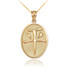 Gold Chinese "Peace" Symbol Pendant Necklace