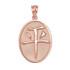 Rose Gold Chinese "Peace" Symbol Pendant Necklace