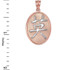 Two-Tone Rose Gold Chinese "Courage" Symbol Pendant Necklace