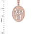 Two-Tone Rose Gold Chinese "Wisdom" Symbol Pendant Necklace