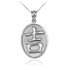 White Gold Chinese "Goodluck" Symbol Pendant Necklace