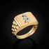 Gold Dollar Sign Mens Ring