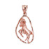 Rose Gold Aries Zodiac Sign DC Pendant Necklace