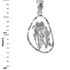 White Gold Gemini Zodiac Sign DC Pendant Necklace
