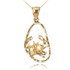 Gold Cancer Zodiac Sign DC Pendant Necklace