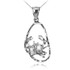 White Gold Cancer Zodiac Sign DC Pendant Necklace