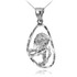 White Gold Leo Zodiac Sign DC Pendant Necklace