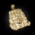 Yellow Gold Jesus Face Cuban Link Crown Pendant