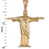 Polished Yellow Gold Jesus Christ The Redeemer Cross Brazil Rio Statue Pendant