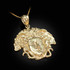 Yellow Gold Medusa Charm Necklace