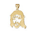Yellow Gold  Jesus Face DC Charm Necklace