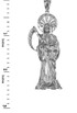 White Gold Santa Muerte DC Pendant