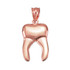 Polished Rose Gold Molar Tooth Dental Charm Necklace