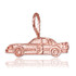 Rose Gold Textured Race Car #3 Charm Pendant