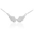 14K White Gold Diamond Studded Angel Wings Necklace