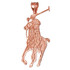 Rose Gold Polo Horse Rider Pendant