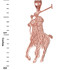 Rose Gold Polo Horse Rider Pendant