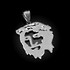 White Gold Jesus Face DC Pendant (S/L)