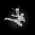 White Gold Karate Kick DC Charm Necklace