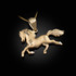 Yellow Gold Horse Satin DC Charm Necklace