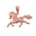 Rose Gold Horse Satin DC Charm Necklace