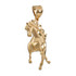 Yellow Gold Stallion Horse Satin DC Pendant Necklace