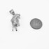 White Gold Stallion Horse Satin DC Pendant Necklace