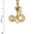 Yellow Gold Cobra Snake Satin DC Pendant