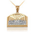 Two-Tone Gold Last Supper Pendant Necklace
