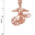 Rose Gold US Marine Corps USMC Pendant (S/L)