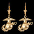 14K Yellow Gold US Marine Corps Leverback Earrings