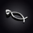 White Gold Ichthus (Fish) Vertical Pendant