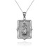 Virgin Mary White Gold DC Pendant Necklace