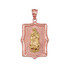 Two-Tone Rose & Yellow Gold  Virgin Mary DC Pendant Necklace