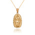 Yellow Gold  Virgin Mary DC Pendant Necklace