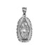 White Gold  Virgin Mary DC Pendant Necklace