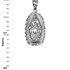 White Gold  Virgin Mary DC Pendant Necklace