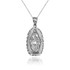 White Gold  Virgin Mary DC Pendant Necklace