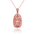 Rose Gold  Virgin Mary DC Pendant Necklace