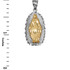 Two-Tone White & Yellow Gold  of Virgin Mary DC Pendant Necklace