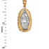 Two-Tone Yellow & White Gold  of Virgin Mary DC Pendant Necklace