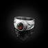 White Gold Capricorn Zodiac Sign January Birthstone Red CZ Ring