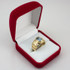 Yellow Gold Pisces Zodiac Sign March Birthstone Aqua CZ Ring