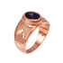 Rose Gold Aquarius Zodiac Sign February Birthstone Purple CZ Ring